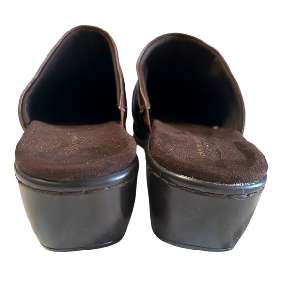 Cloudwalkers by Avenue Beverly Clog Mule Buckle Brown Leather Sandals 11W - Picture 8 of 13